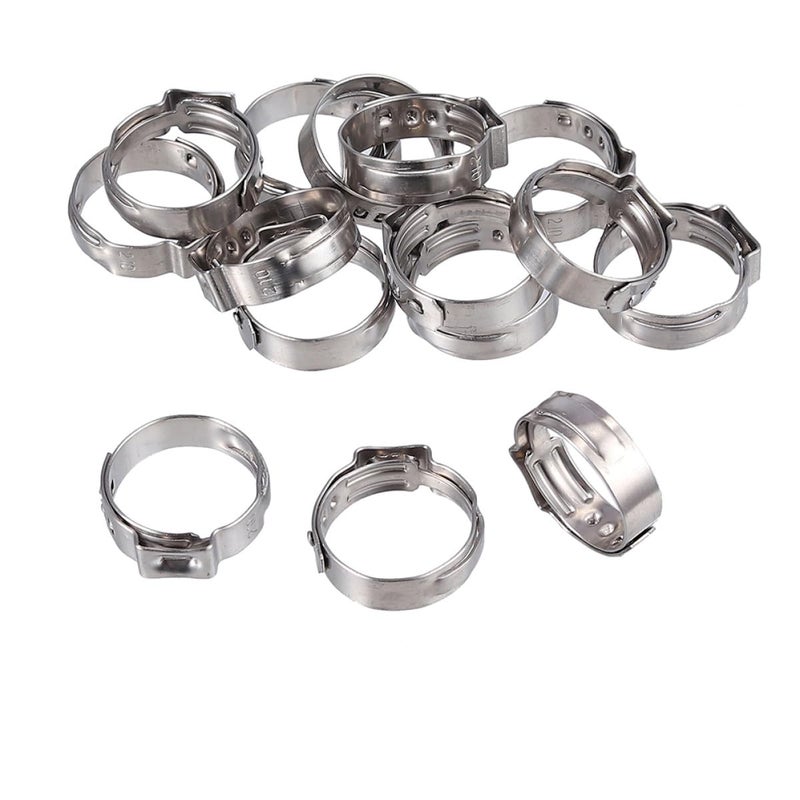 304 Stainless Steel Single Ear Hose Clamps 130pcs Assorted Sizes 7mm 21mm for Plumbing Automotive Tubing Repair - Image 2