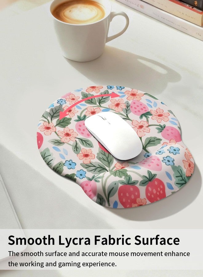 Seorsok Brightly Colored Strawberry Mouse Pad with Gel Wrist Support Mouse Pad,Ergonomic Aesthetic,Comfortable Mousepad for Office Game Work Computer,Pain Relief Mousepad with Non-Slip Silicone Base - Image 3