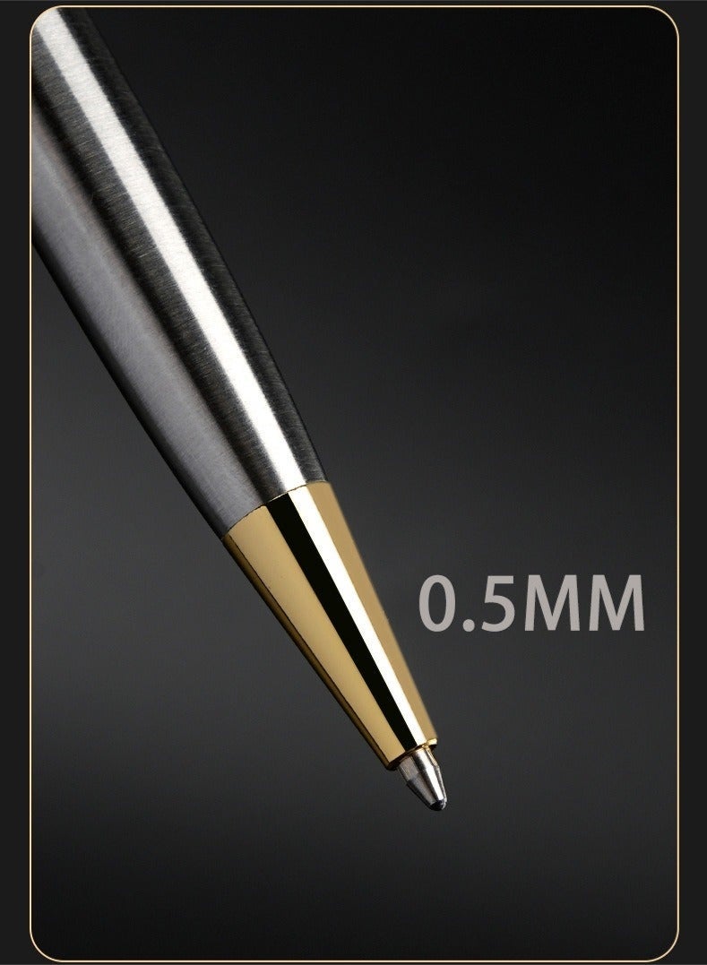 Merrystick Ballpoint Pen Luxury Ballpoint Line Black Refill width 0.5mm Elegant & High Quality Ballpoint Pen Gift for Men & Women Professional Executive,Office(Silver) - Image 4