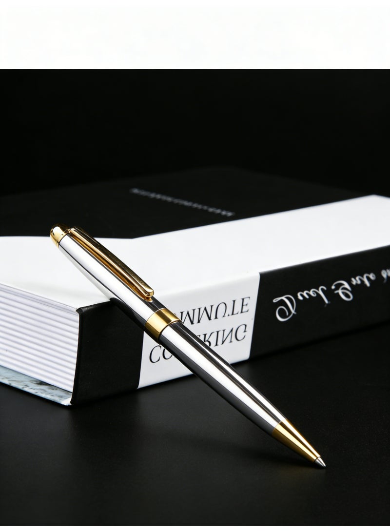 Merrystick Ballpoint Pen Luxury Ballpoint Line Black Refill width 0.5mm Elegant & High Quality Ballpoint Pen Gift for Men & Women Professional Executive,Office(Silver) - Image 1