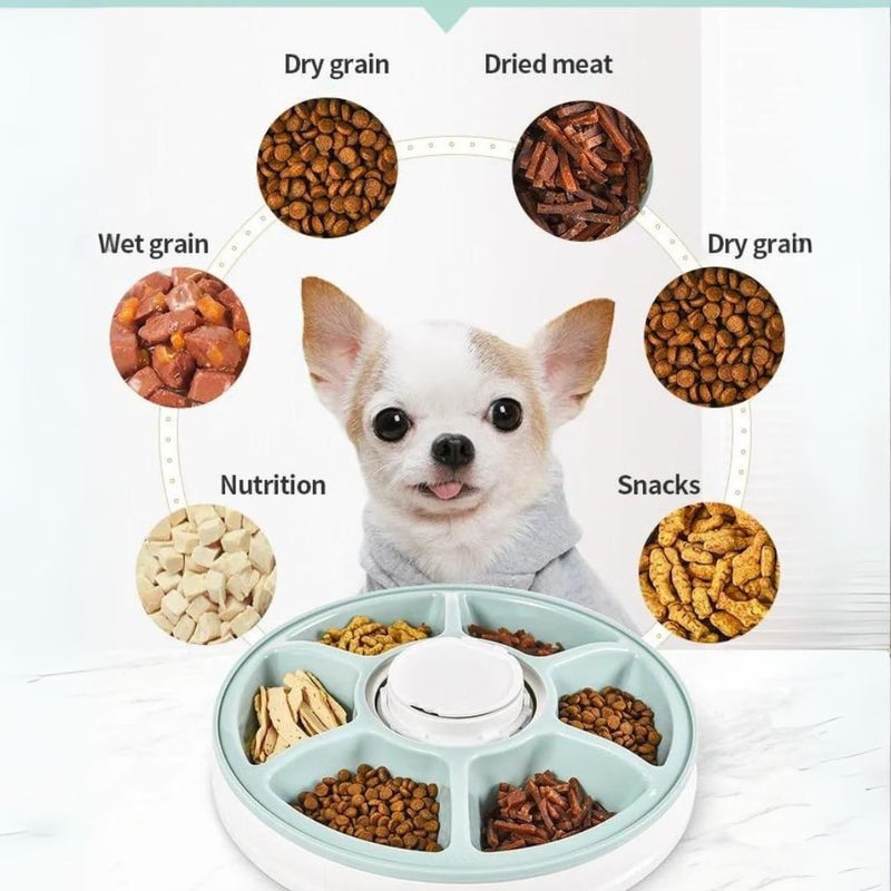 Smiledrive Pet Feeder Automatic Cat Dog Feeding Bowl with 6 Meal Trays for Wet Dry Food Dispenser with Digital LED Display Timer - Image 4