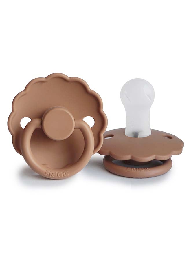FRIGG Daisy Silicone Baby Pacifier 0-6M 1-Pack Peach Bronze - Size 1 - Image 2