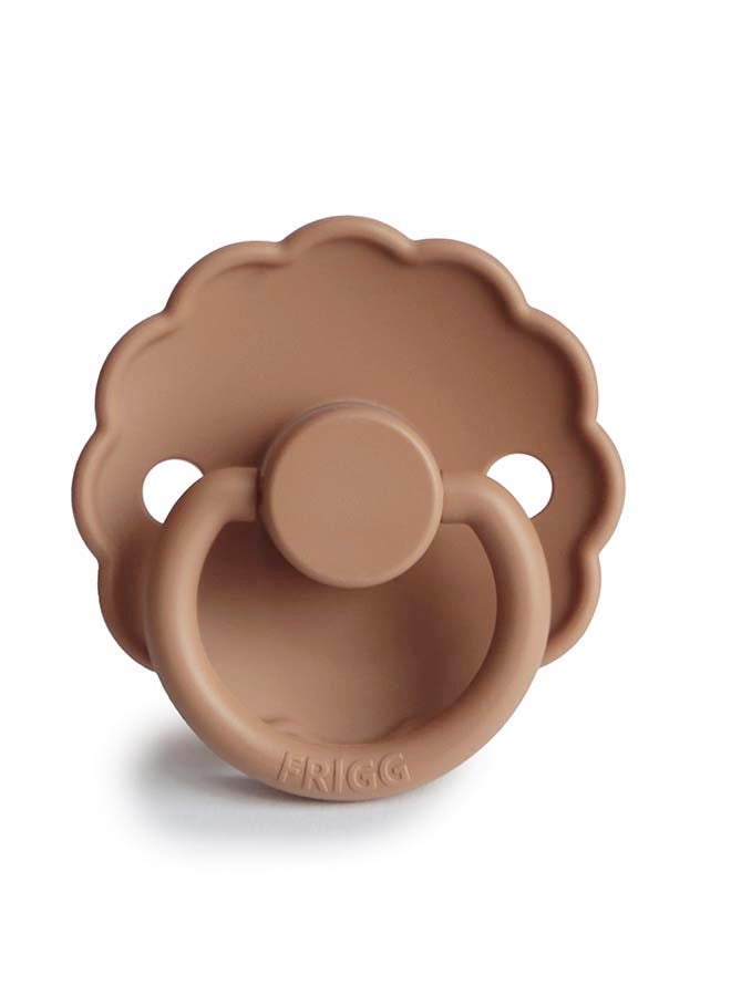 FRIGG Daisy Silicone Baby Pacifier 0-6M 1-Pack Peach Bronze - Size 1 - Image 1