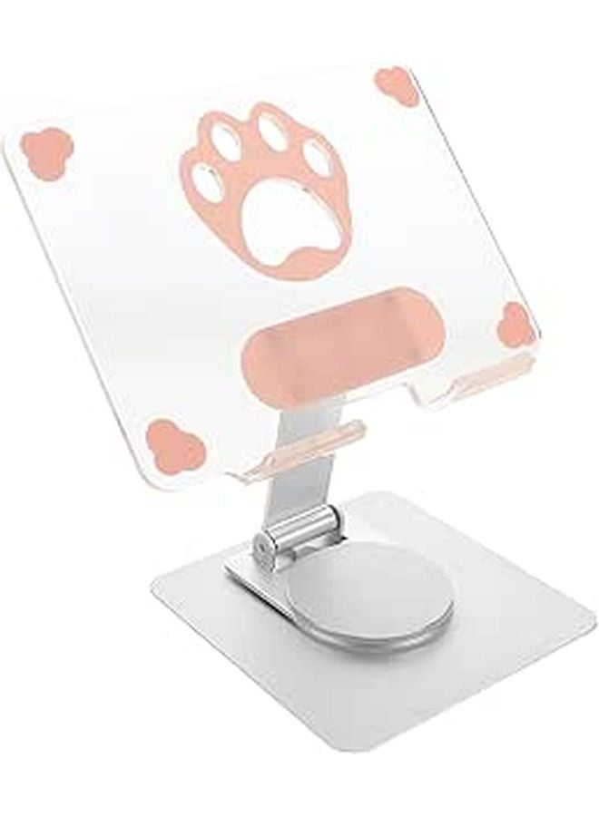 Silver Foldable Adjustable Portable Tablet Stand Holder For Desk Office Travel - Image 1