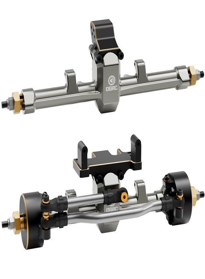 OGUNKE OGRC 1/24 +5mm Extended Axle Set with 50° Steering Angle, Brass Knuckles, Truss & Servo Mount, Compatible with Axial SCX24 Deadbolt C10 JLU Gladiator Bronco RC Crawler (Retro Titanium) - Image 1