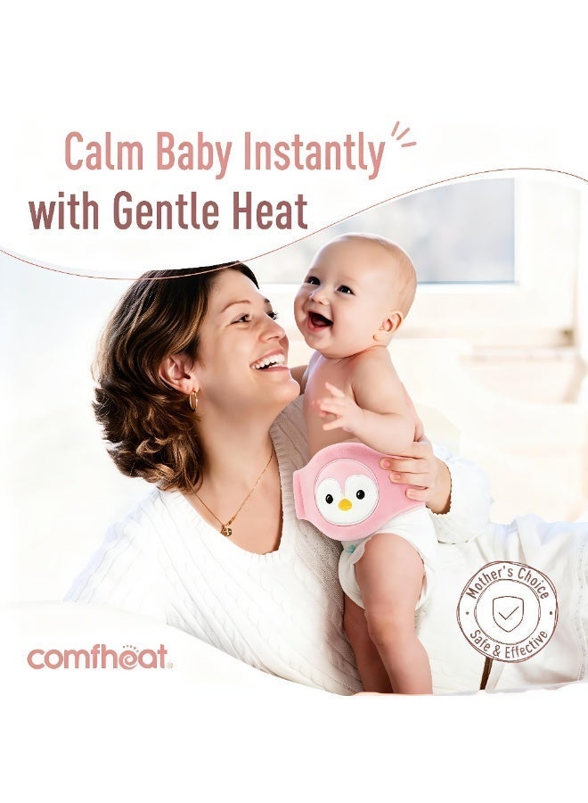 HPMY Baby Colic Belt, Heated Flaxseed Abdominal Wrap for Newborns, Reusable Warm Tummy Band for Infant Gas & Colic Relief - Pink - Image 4