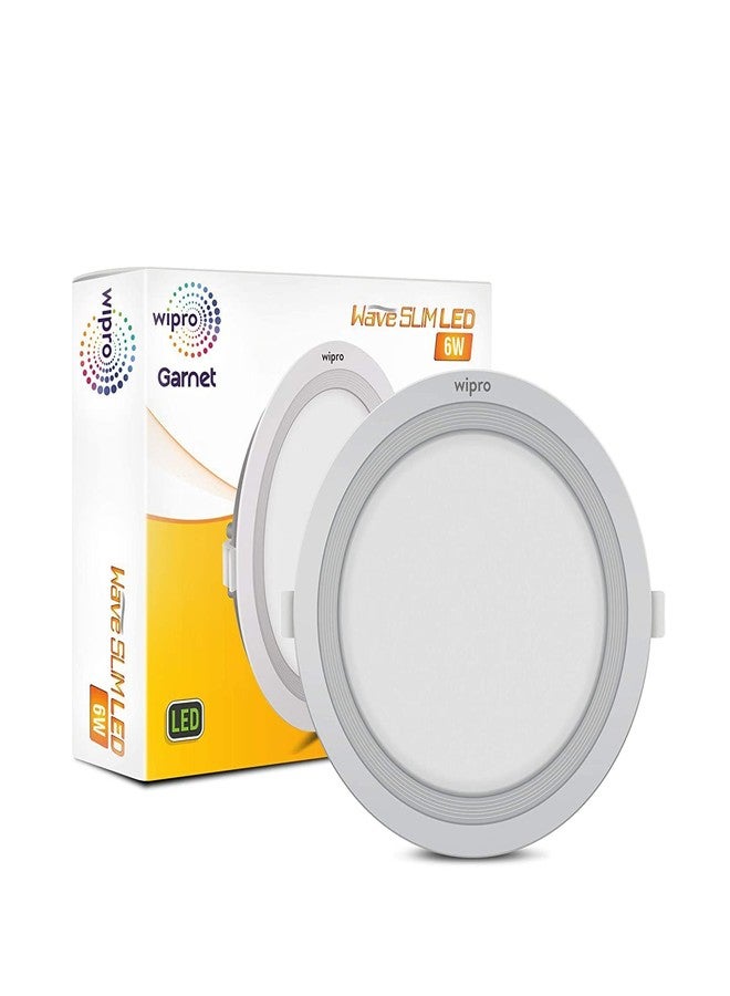 Wipro Garnet 6W Round LED Wave Panel Light for Ceiling | Cool White Light (6000k) | Ultra-Slim Design | Recessed Down Light for False Ceiling |POP Ceiling Light | Cutout - 100mm | Pack of 20 - Image 2