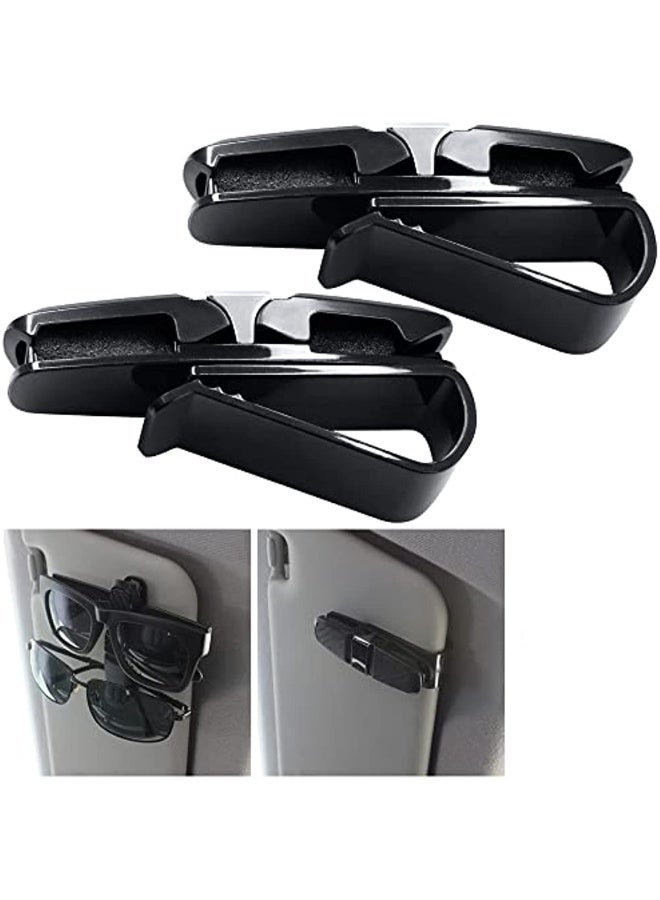 Glasses Holder For Car Sun Visor Sunglasses With Card Clip Pack Of 2 Black - Image 4
