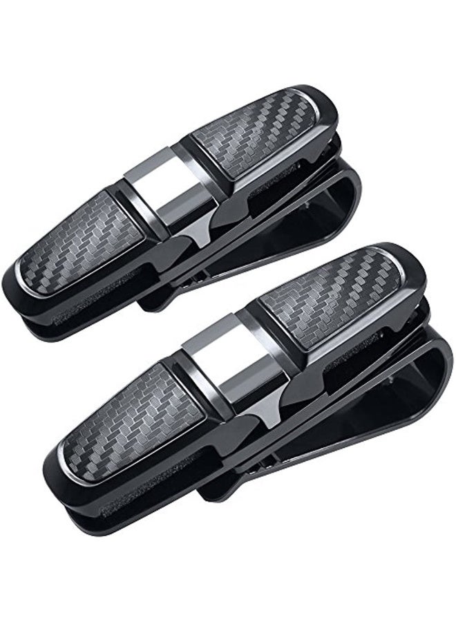 Glasses Holder For Car Sun Visor Sunglasses With Card Clip Pack Of 2 Black - Image 1