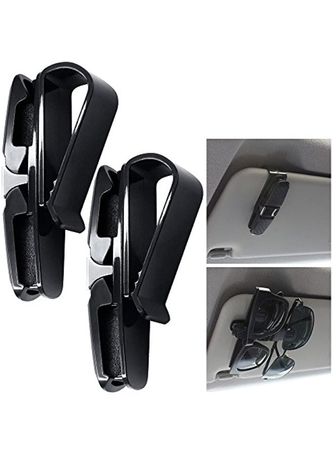 Glasses Holder For Car Sun Visor Sunglasses With Card Clip Pack Of 2 Black - Image 3