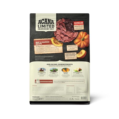 ACANA Singles Limited Ingredient Grain Free High Protein Dry Dog Food Beef & Pumpkin Recipe 4.5lb Bag - Image 2