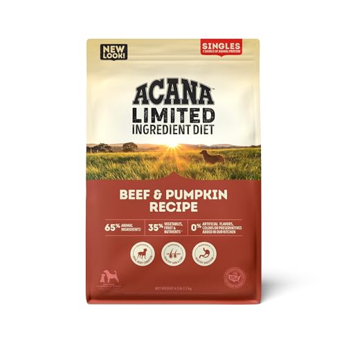 ACANA Singles Limited Ingredient Grain Free High Protein Dry Dog Food Beef & Pumpkin Recipe 4.5lb Bag - Image 1