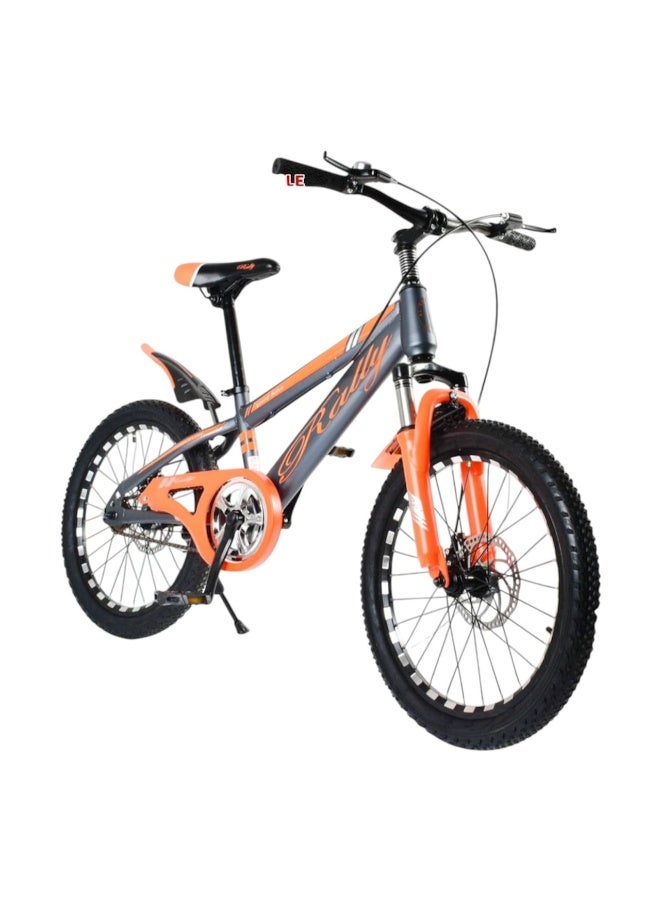 StarKids 20 inch size state-of-the-art junior sports bike featuring a frame designed to withstand harsh conditions and an advanced front suspension system for shock absorption. It offers maximum efficiency for comfortable and safe riding on urban roads and dirt tracks, thanks to an advanced, high-precision braking system that provides instant and reliable stopping power. - Image 1
