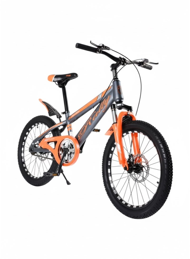 StarKids 20 inch size state-of-the-art junior sports bike featuring a frame designed to withstand harsh conditions and an advanced front suspension system for shock absorption. It offers maximum efficiency for comfortable and safe riding on urban roads and dirt tracks, thanks to an advanced, high-precision braking system that provides instant and reliable stopping power. - Image 2