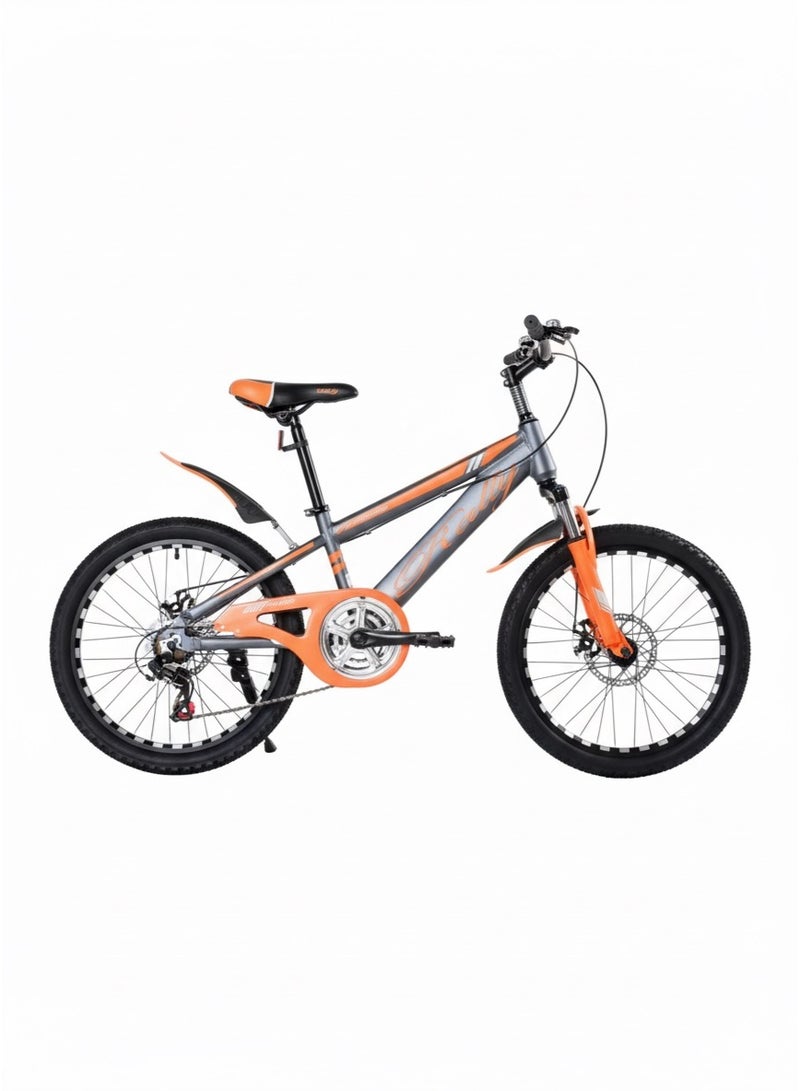 StarKids 20 inch size state-of-the-art junior sports bike featuring a frame designed to withstand harsh conditions and an advanced front suspension system for shock absorption. It offers maximum efficiency for comfortable and safe riding on urban roads and dirt tracks, thanks to an advanced, high-precision braking system that provides instant and reliable stopping power. - Image 3