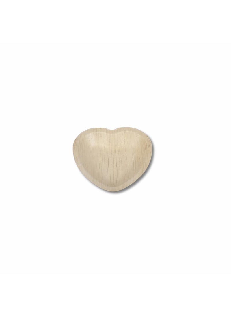 Earthens Earthens 65 Heart Areca Palm Leaf Plate Pack of 100 Plates  - Image 1