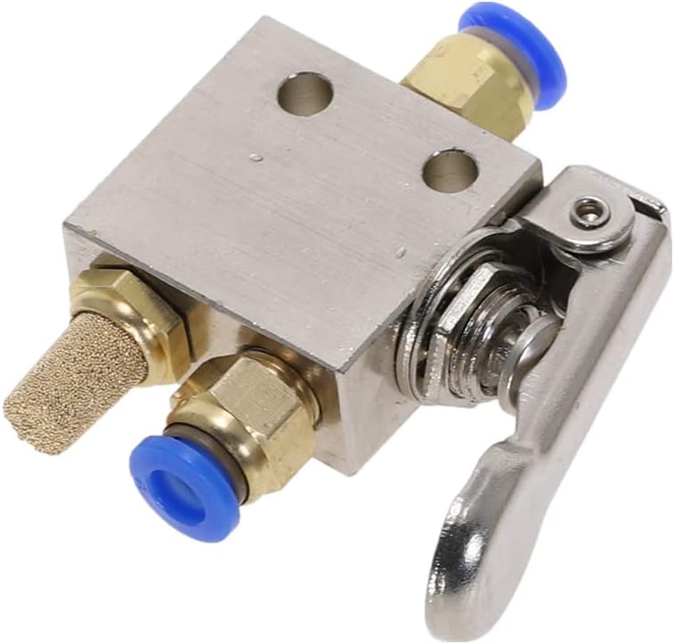 air pneumatic valve toggle switch, Mechanical Valve TAC2-31V 1/8"" Thread 2 Position 3 Way Spring Return Lever Air Pneumatic Switch Valve w Fittings (Color : No Fittings) - Image 4