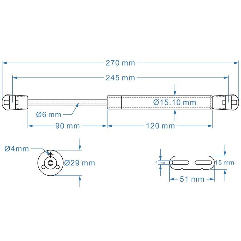 LEICHI 2 Pcs 18lb /80N Hydraulic Gas Strut Lift Support Cabinet Hinge Kitchen Cupboard Door Gas Spring Door Shocks Cabinets Hinges - Image 2