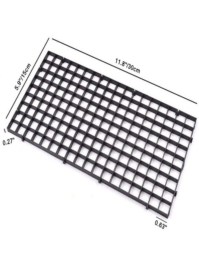 Chneeu 4 Pcs Aquarium Divider Tray Plastic Grid Aquarium Egg Crate Light Diffuser, Fish Tank Divider Filter Bottom Isolation with 8 Pcs Sucker Clip(Black) - Image 2