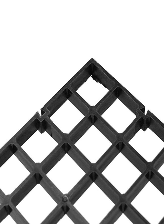 Chneeu 4 Pcs Aquarium Divider Tray Plastic Grid Aquarium Egg Crate Light Diffuser, Fish Tank Divider Filter Bottom Isolation with 8 Pcs Sucker Clip(Black) - Image 3
