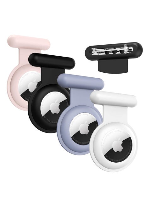 4 Pcs Hidden Silicone Protective Case Compatible with Apple AirTag with Invisible Pin Holder Anti Lost AirTag Holder Suitable for Kids and Elderly