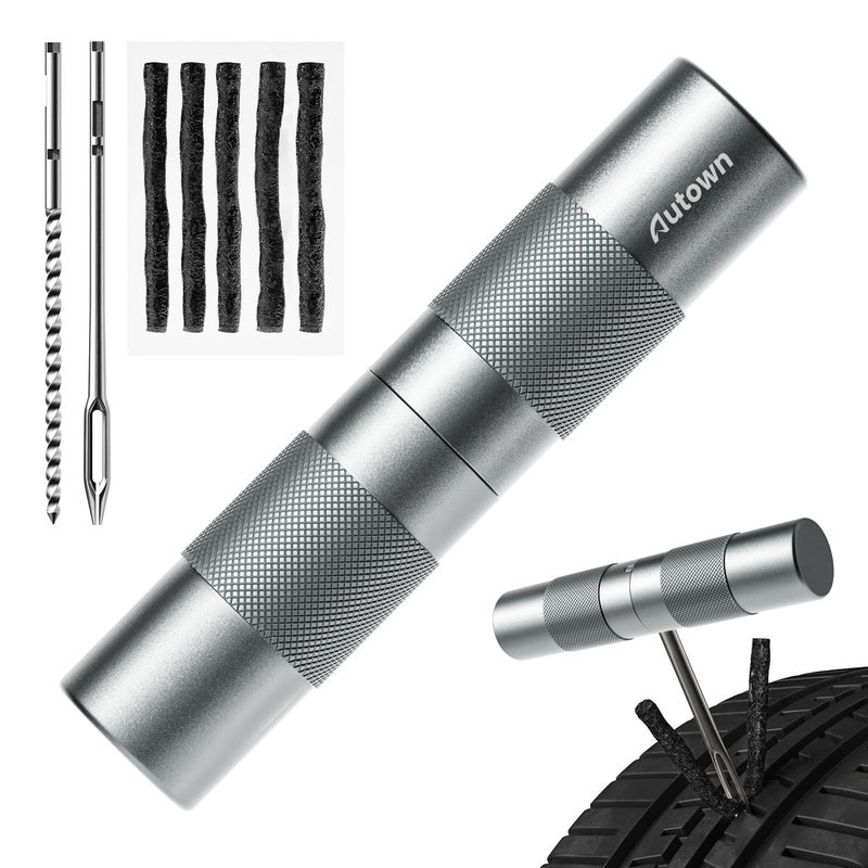 AUTOWN Compact Tire Repair Kit with Plugs Fix Punctures & Plug Flats with Ease - Capsule Style Flat Tire Puncture Repair Kit for Motorcycle, Car, ATV, UTV, Mountain Bike, Etc - Image 1