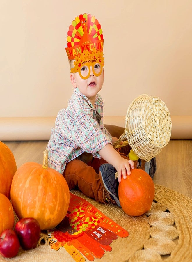 زانماي مجموعة نظارات وقبعات عيد الشكر من Zhanmai مكونة من 40 قطعة، قبعة حاج للعائلة، تاج ورقي قابل للتعديل على شكل يقطين لتزيين أزياء حفلات الخريف - Image 5