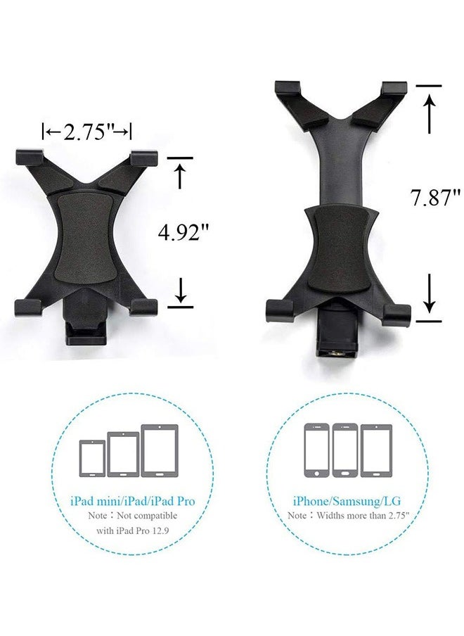 Garlo - iPad Tripod Mount Adapter Universal Tablet Clamp Holder Fits Ipad, Ipad Air, Ipad Mini, Microsoft Surface, Nexus and Most Tablets, Use on Tripod, Monopod, Selfie Stick, Tabletop Tripod Stand Etc. - Image 1