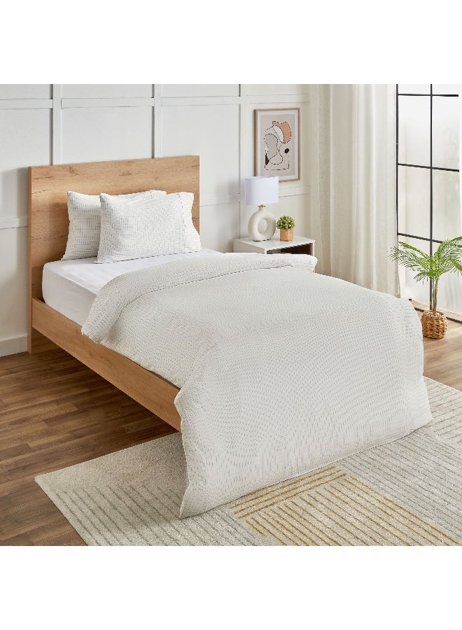 Home Box Ferum Stripe 3-Pieces Microfiber Queen King Duvet Quilt Cover Set 220 x 220 cm  - Image 3