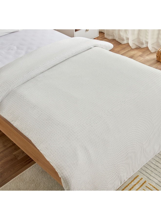 Home Box Ferum Stripe 3-Pieces Microfiber Queen King Duvet Quilt Cover Set 220 x 220 cm - Image 4