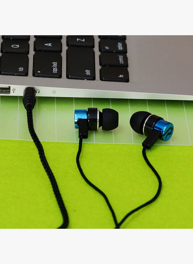 NIBEMINENT Stereo In-Ear Earphones With Mic Black/Blue - Image 5