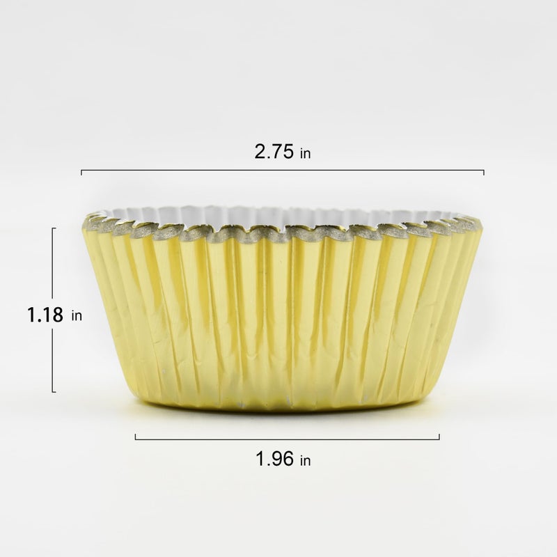 MODENGKONGJIAN 200 Pcs Gold Foil Cupcake Liners Standard Baking Cups Muffin Paper Cases - Image 2