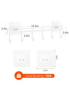 Oasisgalore 2 Pack Kitchen Utensil Hooks, Utensil Hangers with 6 Hooks Space Saving No Drilling Waterproof Wall Hook for Kitchen Bathroom Bedroom White  - Image 4