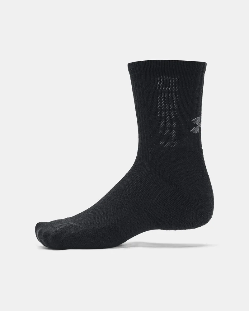 Under Armour Black 3-Maker Mid-Crew Training Socks (3 Pairs)  | Best Price UAE