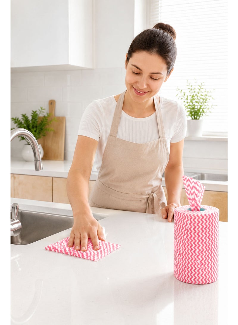 Heavy Duty Reusable Cleaning Wipes Roll, 50 Sheets Multipurpose Washable Cleaning Cloths for Kitchen, Household, Glass & Surface Cleaning (250x300mm) - Image 4