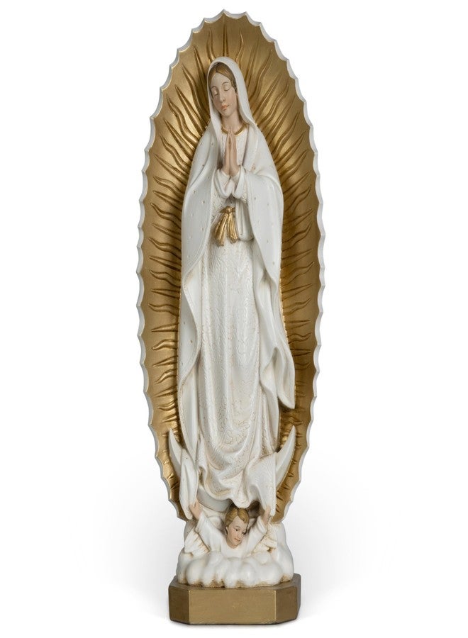 BC BUILDCLASSIC BC Catholic Our Lady of Guadalupe Statue, 10.7" H Virgen De Guadalupe Figure, Holy Mother Mary Religious Gift, Catholic Home Decor, Hand Painted by Buildclassic (Gold &White) - Image 1