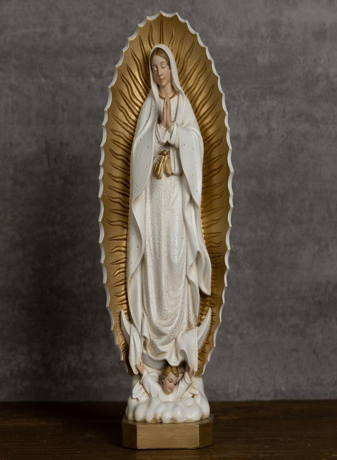 BC BUILDCLASSIC BC Catholic Our Lady of Guadalupe Statue, 10.7" H Virgen De Guadalupe Figure, Holy Mother Mary Religious Gift, Catholic Home Decor, Hand Painted by Buildclassic (Gold &White) - Image 2