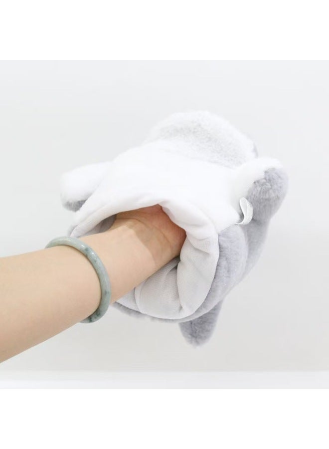 Plush Soft Shark Hand Doll Gloves Plush Toy Mouth-opening Parent-child Interactive Storytelling Performance Doll-Color:Gray Shark Hand Puppet-Height:16CM  - Image 5
