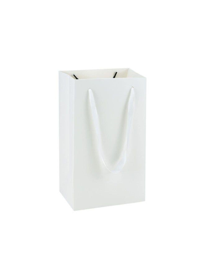 HUAPRINT 30 Pack White Medium Paper Bags with Handles - 8x5x10 inch Gift Wrap Bag for Retail,Party Favor,Merchandise,Business,Shopping,Wedding - Image 1