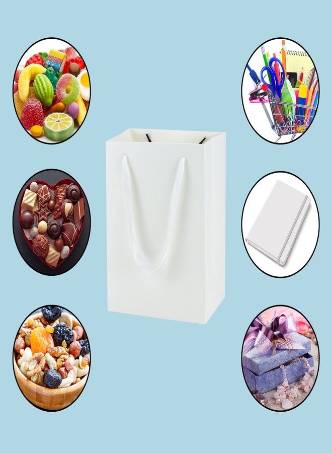 HUAPRINT 30 Pack White Medium Paper Bags with Handles - 8x5x10 inch Gift Wrap Bag for Retail,Party Favor,Merchandise,Business,Shopping,Wedding - Image 4