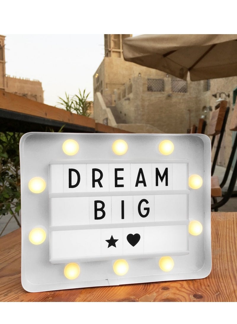 سلة لوحة مضيئة بإطار باللون الأبيض مع حروف وأرقام ورموز لكتابة ما ترغبون به 21 سم - Image 4