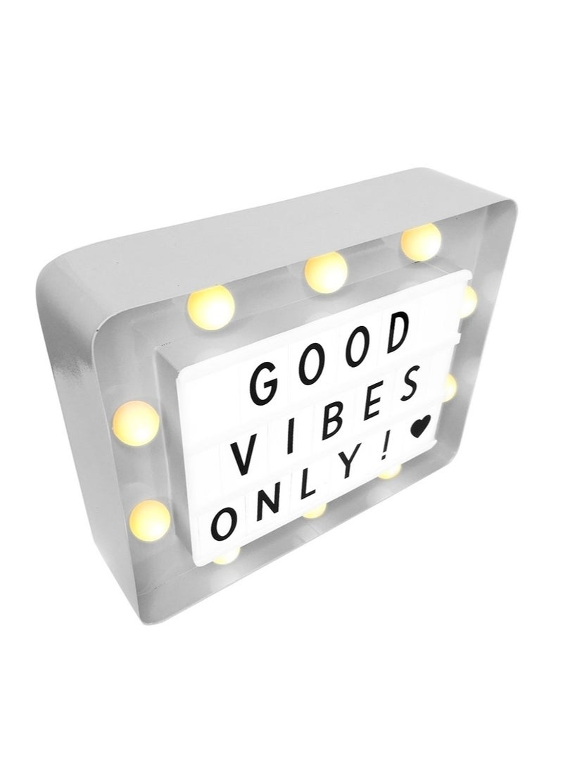 سلة لوحة مضيئة بإطار باللون الأبيض مع حروف وأرقام ورموز لكتابة ما ترغبون به 21 سم - Image 3