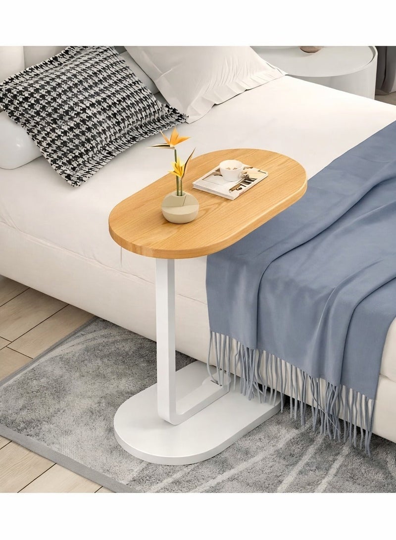 ARNOTEC Modern C-Shaped End Table – Minimalist Sofa Side Table for Living Room or Bedroom | Small Coffee Table with Metal Frame & Wooden Top | Space-Saving, Portable, Easy Assembly (45×30×60cm) - Image 4