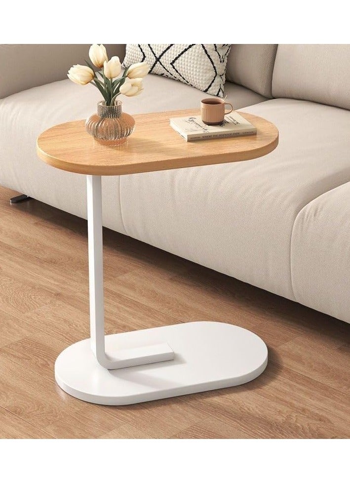 ARNOTEC Modern C-Shaped End Table – Minimalist Sofa Side Table for Living Room or Bedroom | Small Coffee Table with Metal Frame & Wooden Top | Space-Saving, Portable, Easy Assembly (45×30×60cm) - Image 5
