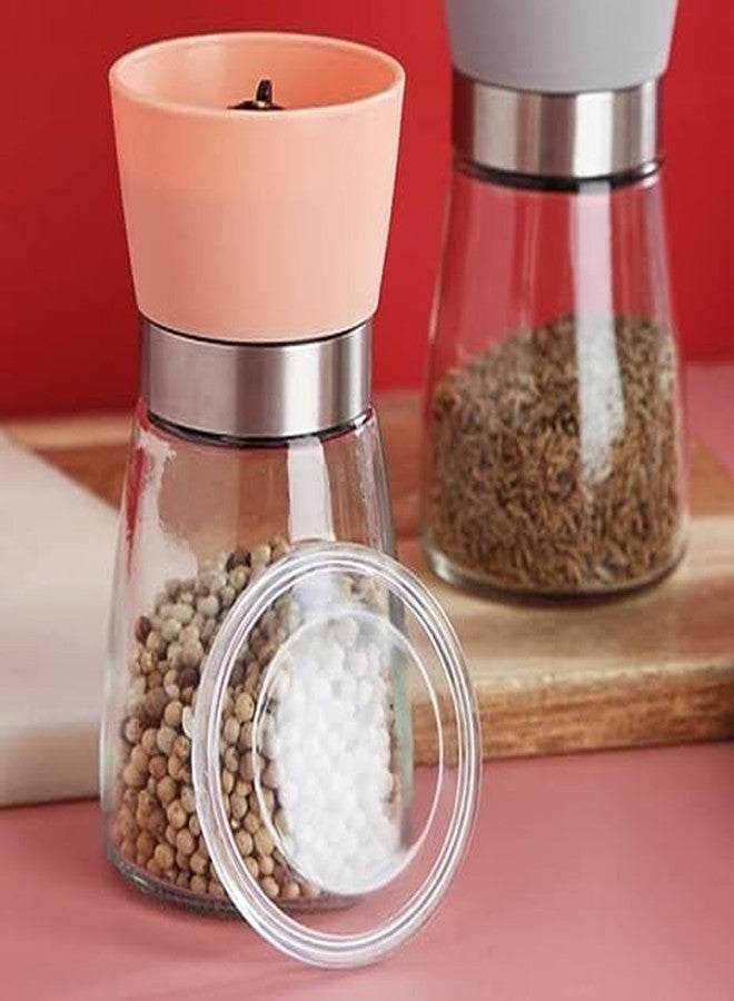 Anasis Plastic lid Cap Pot Salt Pepper Grinders refillable Set with Adjustable Coarseness Grind Spices Mixer Mill Stainless Steel shakers - Image 4