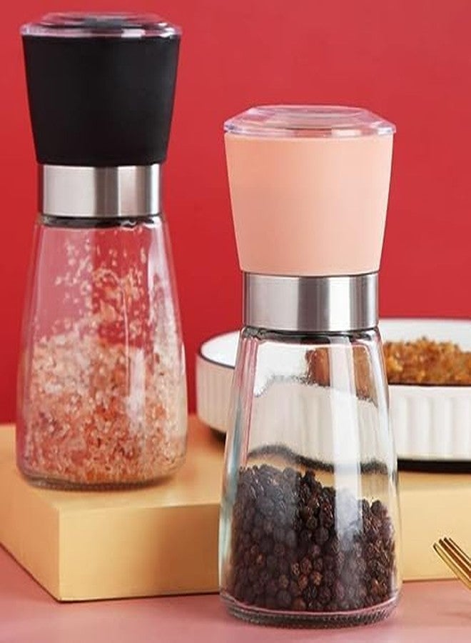 Anasis Plastic lid Cap Pot Salt Pepper Grinders refillable Set with Adjustable Coarseness Grind Spices Mixer Mill Stainless Steel shakers - Image 2