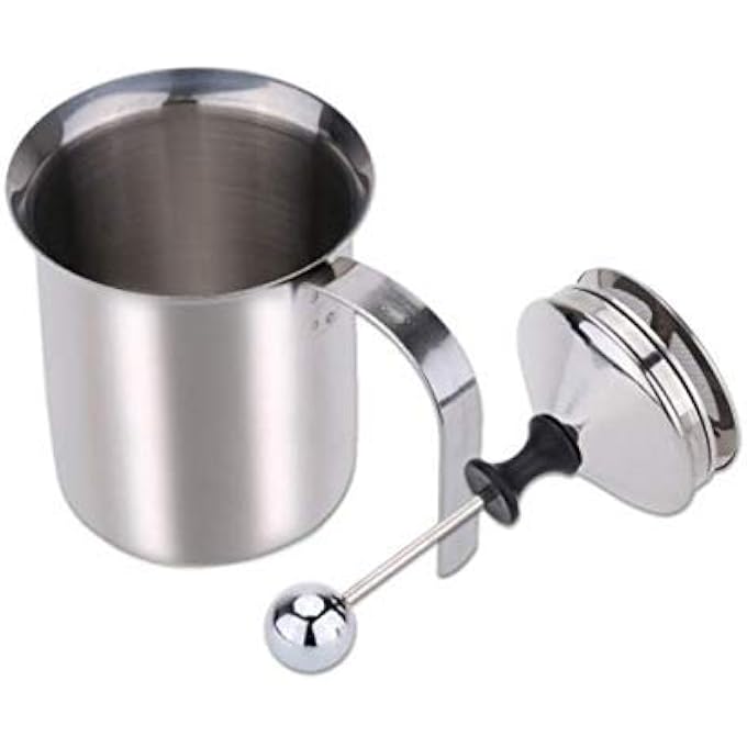 eWINNER 400Ml Stainless Steel Milk Frother Double Mesh Milk Foamer - Image 3