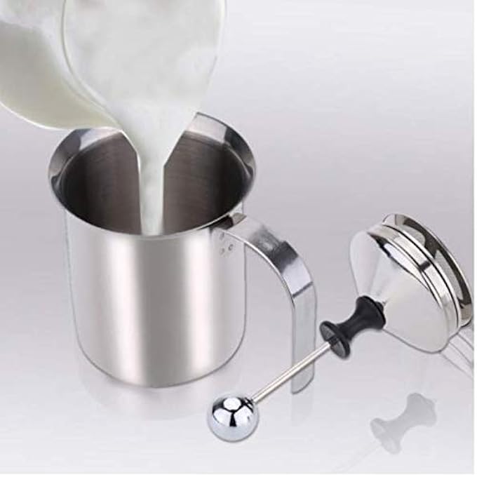 eWINNER 400Ml Stainless Steel Milk Frother Double Mesh Milk Foamer - Image 5