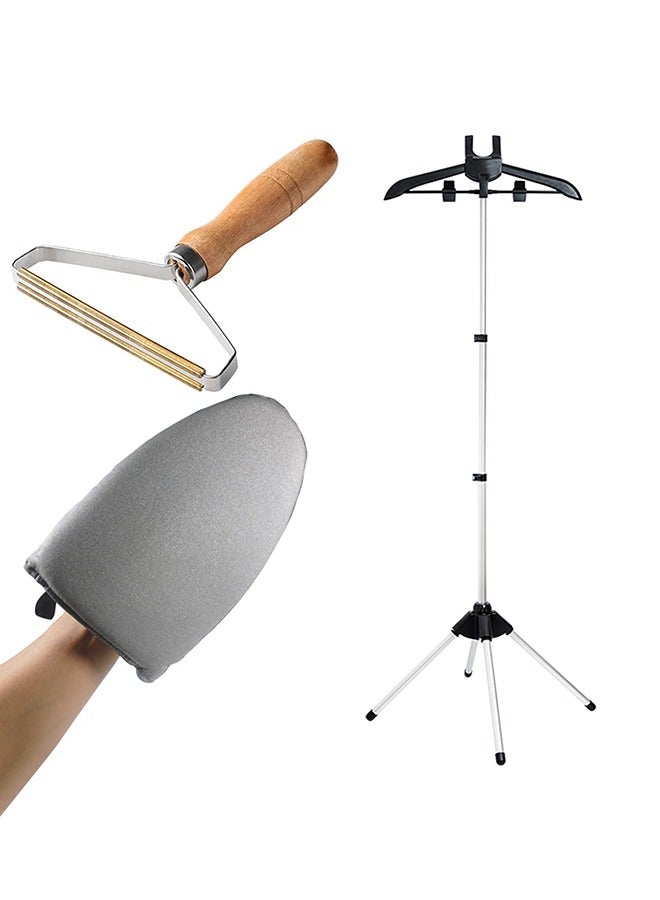 XiuWoo 3 PACK Garment hanger for steaming clothes with Ironing Gloves, Steam rack for clothes - Image 1
