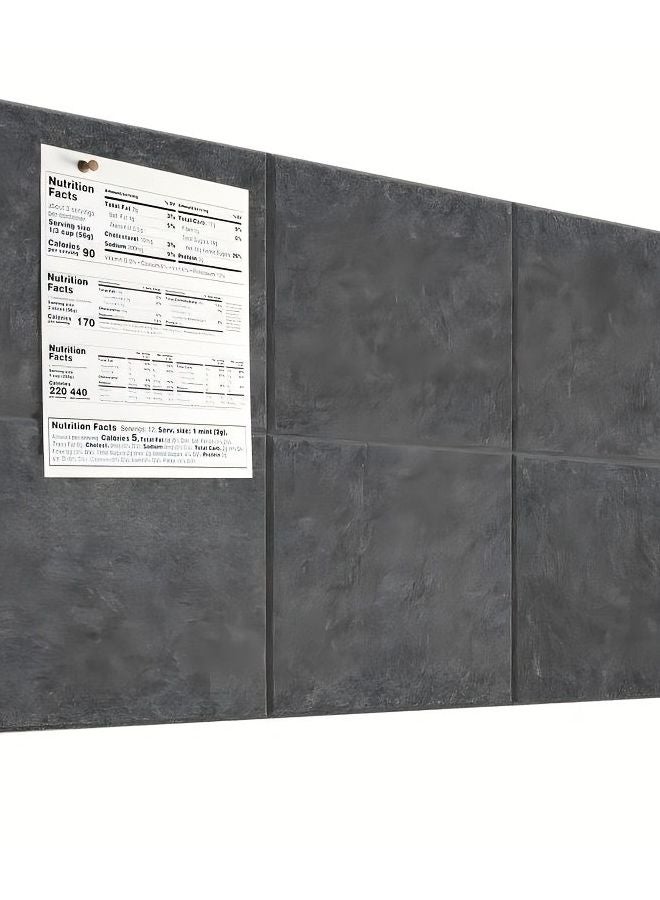 3pcs Silvery Grey Cork Felt Wall Tiles Push Pin Bulletin Boards Damage Free Installation - Image 2